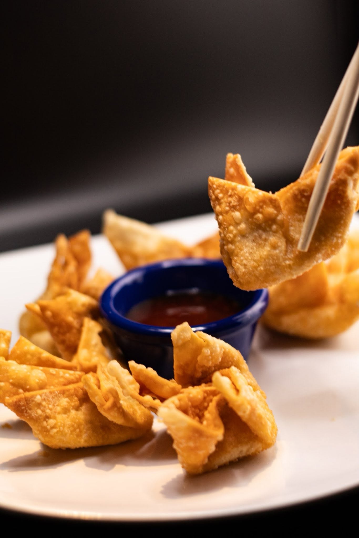 Crab rangoon with dipping sauce